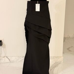 Elegant High Waisted Corset Pleated Maxi Skirt